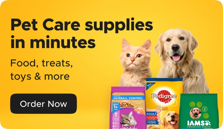 Pet Care supplies in 8 minutes
